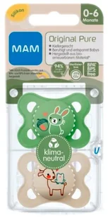 Mam Smoczek Silikonowy Miękki Zielony/Beż 0-6 M-Ąc - Smoczki uspokajające - miniaturka - grafika 1