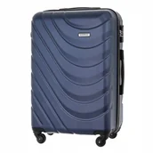 Walizki - TORBA PODRÓŻNA WALIZKA średnia na kółkach BAGAŻ rejestrowany, LEKKA, granat - miniaturka - grafika 1
