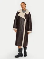 Płaszcze damskie - Vila Kożuch Risi 14097991 Brązowy Relaxed Fit - miniaturka - grafika 1