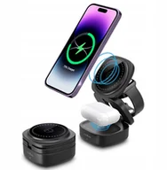 Ładowarki do telefonów - Ładowarka Indukcyjna Do Apple iPhone Airpods Watch Do Magsafe 3w1 Maxlife - miniaturka - grafika 1
