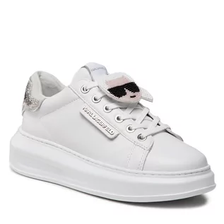Sneakersy damskie - Sneakersy KARL LAGERFELD - KL62576A White Lthr W/Silver - grafika 1