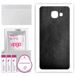 Folia naklejka skórka strukturalna na TYŁ do Samsung Galaxy A5 (2016) -  Skóra Czarna - apgo SKINS - Szkła hartowane na telefon - miniaturka - grafika 1