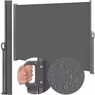 Markiza boczna tarasowa 300x160 cm roleta na balkon przesuwana osłona grafitowa - Markizy - miniaturka - grafika 1