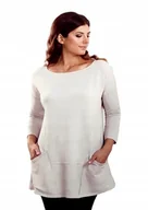 Bluzki damskie - VIOLANA MLECZNA Tunika DŁUGI rękaw r. S/M - miniaturka - grafika 1