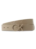 Paski - Calvin Klein Damski pasek skórzany Kobiety skóra beżowy jednolity, 75 - miniaturka - grafika 1
