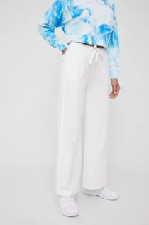 Spodnie damskie - Marc OPolo spodnie bawełniane damskie kolor biały gładkie - grafika 1