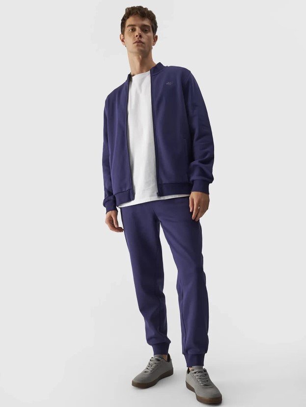 Spodnie dresowe ze ściągaczem męskie 4F 4FWMM00TTROM0943-31S Granatowy