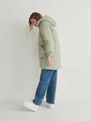 Płaszcze damskie - Reserved - Pikowany płaszcz - jasnozielony - miniaturka - grafika 1