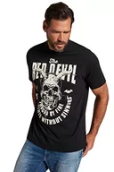 Koszulki męskie - JP 1880 Męski T-shirt z rękawami do łokci, okrągły dekolt, Red Devil, czarny, XXL - miniaturka - grafika 1