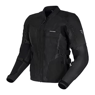 REBELHORN Scandal II męska kurtka motocyklowa, materiał tekstylny, ochraniacze na łokcie i ramiona, duże wstawki z siateczki, podwójne i potrójne szwy, elementy odblaskowe, czarny Ii, XL - Odzież motocyklowa - miniaturka - grafika 1