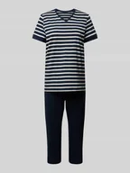 Bielizna nocna - Piżama z wzorem w paski - miniaturka - grafika 1
