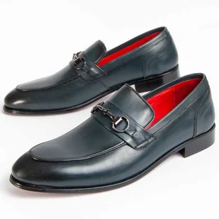 Purapiel Mokasyn Imperi5 Niebieski - Mokasyny męskie - miniaturka - grafika 1