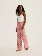 Moda i Uroda OUTLET - Reserved - Spodnie od piżamy w serca - intensywny róż - miniaturka - grafika 1