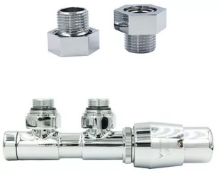 Zawór termostatyczny 50mm TWINS chrom prawy GZ1/2 - Zawory i kraniki - miniaturka - grafika 1