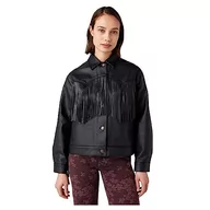 Kurtki damskie - Wrangler Damska kurtka Wild Fringe, czarny, L - miniaturka - grafika 1