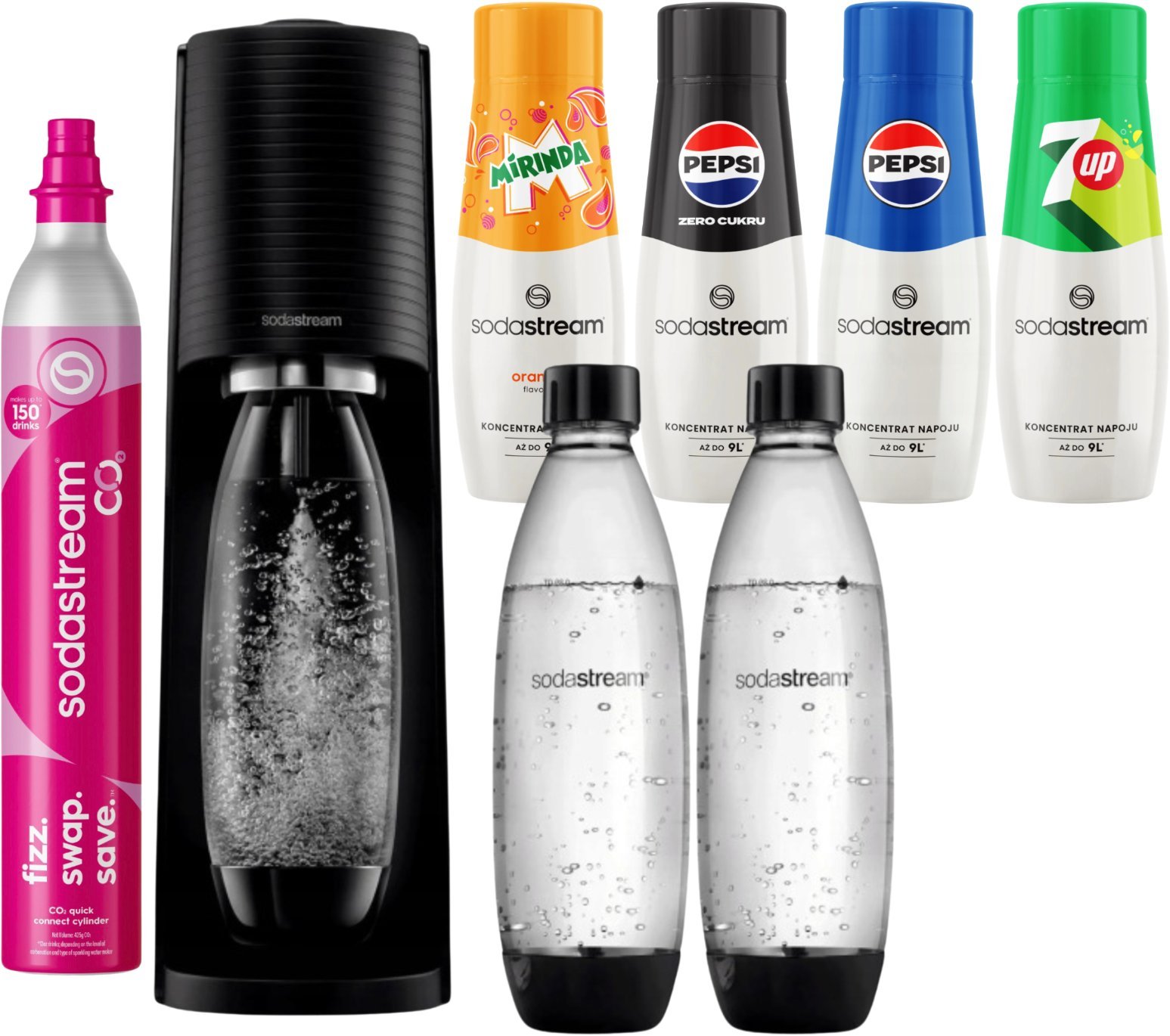 Saturator Sodastream Saturator SODASTREAM TERRA 2 butelki 4x syrop 440 ml Pepsi, Pepsi Max, 7UP