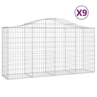 VIDAXL Kosze gabionowe, 9 szt, 200x50x100/120 cm, galwanizowane żelazo - Ogrodzenia - miniaturka - grafika 3