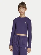 Bluzki damskie - adidas Bluzka JW2600 Fioletowy Slim Fit - miniaturka - grafika 1