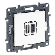 Gniazdka elektryczne - Legrand Gniazdo Usb Niloe Step 863140 A+C białe - miniaturka - grafika 1
