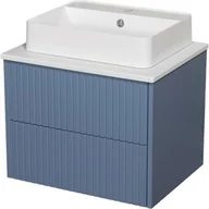 Szafki łazienkowe - Szafka łazienkowa niebieska 60 cm MIRAGE z blatem i umywalką - miniaturka - grafika 1