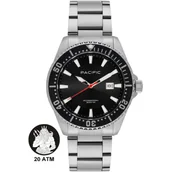 Zegarki męskie - Pacific Poseidon SMPB-2001-01 czarny męski zegarek na bransolecie wodoodporny 200M - miniaturka - grafika 1