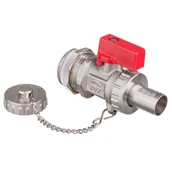 Zawory i kraniki - Zawór kulowy spustowy z końcówką na wąż z zaślepką 3/4" Invena - miniaturka - grafika 1