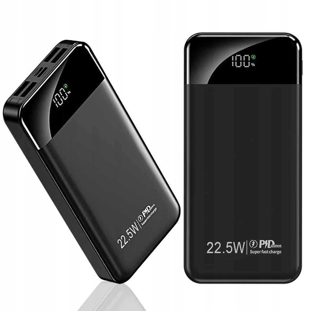 SZYBKI POWERBANK 30000 mAh 22,5W QC PD USB C USB POWER BANK MOCNY PODRÓŻNY