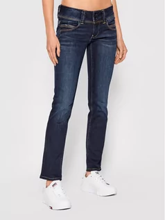 Spodnie damskie - Pepe Jeans Jeansy Venus PL204175 Granatowy Regular Fit - grafika 1