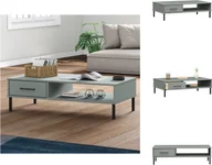 Ławy i stoliki kawowe - vidaXL Stolik kawowy OSLO z metalowymi nogami sosna szara - Stoliki kawowe - miniaturka - grafika 1