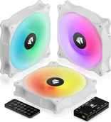 Wentylatory komputerowe - Wentylator AsiaHorse WD-001 ARGB 120mm Białe 3-pack WD-001 3pack white - miniaturka - grafika 1