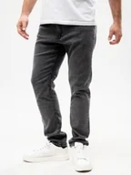 Spodnie męskie - Spodnie Jeansowe Męskie Klasyczne Proste Regularne Urban City Szare 32 - miniaturka - grafika 1