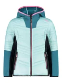 Kurtki i płaszcze dla dziewczynek - CMP Kurtka hybrydowa w kolorze turkusowym - miniaturka - grafika 1