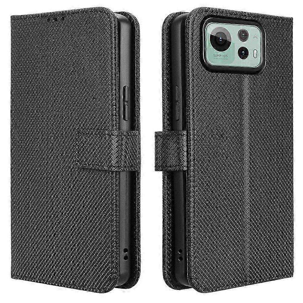 Jeek Dla Asus Zenfone 12 Ultra 5G Etui PU Skórzany portfel z diamentową teksturą Pokrowiec na telefon-biały Czarny