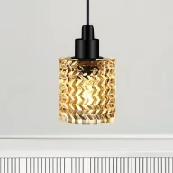 Lampy sufitowe - Lampa wisząca Hollywood - kolor beżowy, transparentny - 46483027 - miniaturka - grafika 1