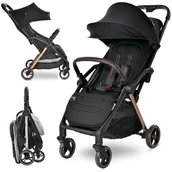 Wózki dziecięce - Wózek spacerowy spacerówka autofold do 22kg Lorelli Loret czarna - miniaturka - grafika 1