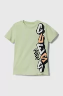 Koszulki dla chłopców - Guess t-shirt bawełniany dziecięcy kolor zielony z nadrukiem - miniaturka - grafika 1