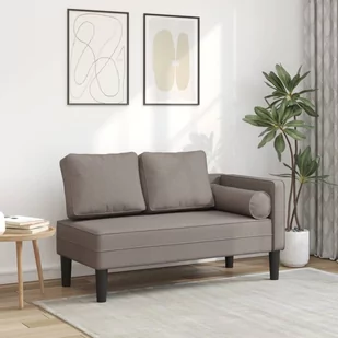 vidaXL Szezlong z poduszkami, taupe, tapicerowany tkaniną - Szezlongi - miniaturka - grafika 1