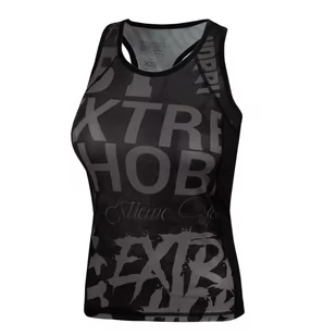 Tank Top fitness damski EXTREME HOBBY LETTERS BLACK techniczny - Kimona, stroje i obuwie - miniaturka - grafika 1