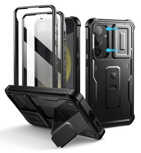 Dexnor Etui do Samsung Galaxy S24 Plus z wbudowaną osłoną kamery przesuwnej, ochrona wyświetlacza i podpórką, wytrzymałe etui na telefon komórkowy, ochrona całego ciała, ochrona przed uderzeniami,