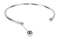 Naszyjniki - Naszyjnik typu choker ze stali szlachetnej z ozdobną kulą - miniaturka - grafika 1