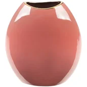 Wazony i flakony - Wazon Dekoracyjny Ceramiczny Sibel 22X12X25 Ciemnoróżowy - miniaturka - grafika 1
