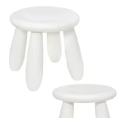 Krzesła obrotowe dla dzieci - Krzesełko dla dzieci stołek plastikowy dziecięcy stabilny białe krzesło - miniaturka - grafika 1
