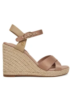 Tommy Hilfiger Espadryle Satin High Wedge Espadrille FW0FW08602 Różowy - Espadryle damskie - miniaturka - grafika 1