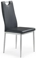 Krzesła - Czarne metalowe krzesło tapicerowane ekoskóra N3-Z60 - miniaturka - grafika 1