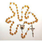 Różańce - Różaniec Św. Rity Szkło szlifowane w kolorze bursztynu - miniaturka - grafika 1