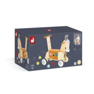 Jeździki dla dzieci - Jeździk i pchacz 2w1 z sorterem kształtów Osiołek Farma 12m+ Janod - miniaturka - grafika 1