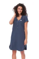 Bielizna nocna - Bawełniana koszula damska Lor granatowa XL - miniaturka - grafika 1