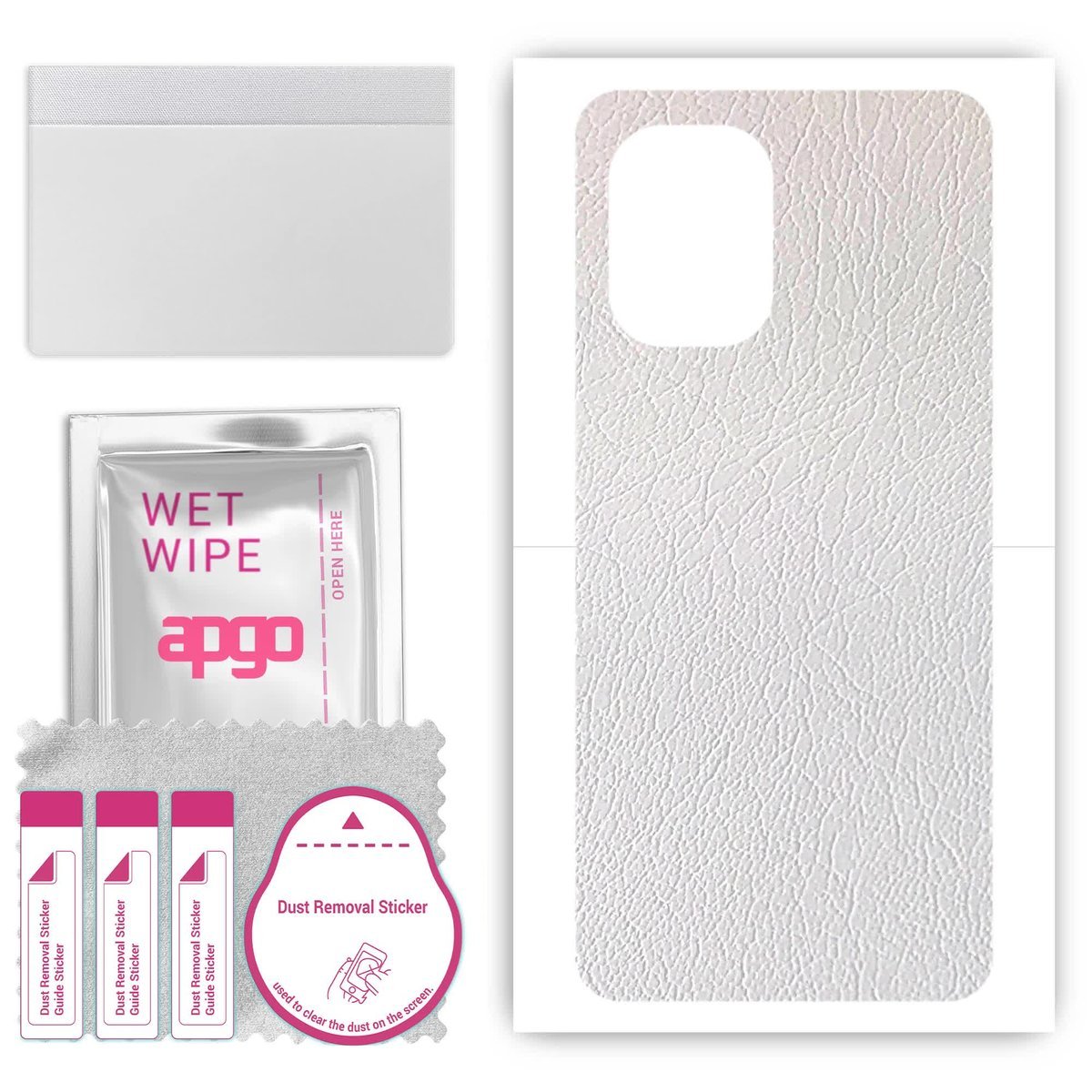 Folia naklejka skórka strukturalna na TYŁ do HTC WildFire E Plus - Skóra Biała - apgo SKINS