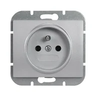 Gniazdka elektryczne - Abex Gniazdo pojedyncze z/u Nova - srebro - miniaturka - grafika 1