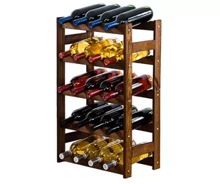 Drewniany regał na wino RW-1 20 butelek Brązowy / Wamar-Sosenka - Stojaki na wino - miniaturka - grafika 1